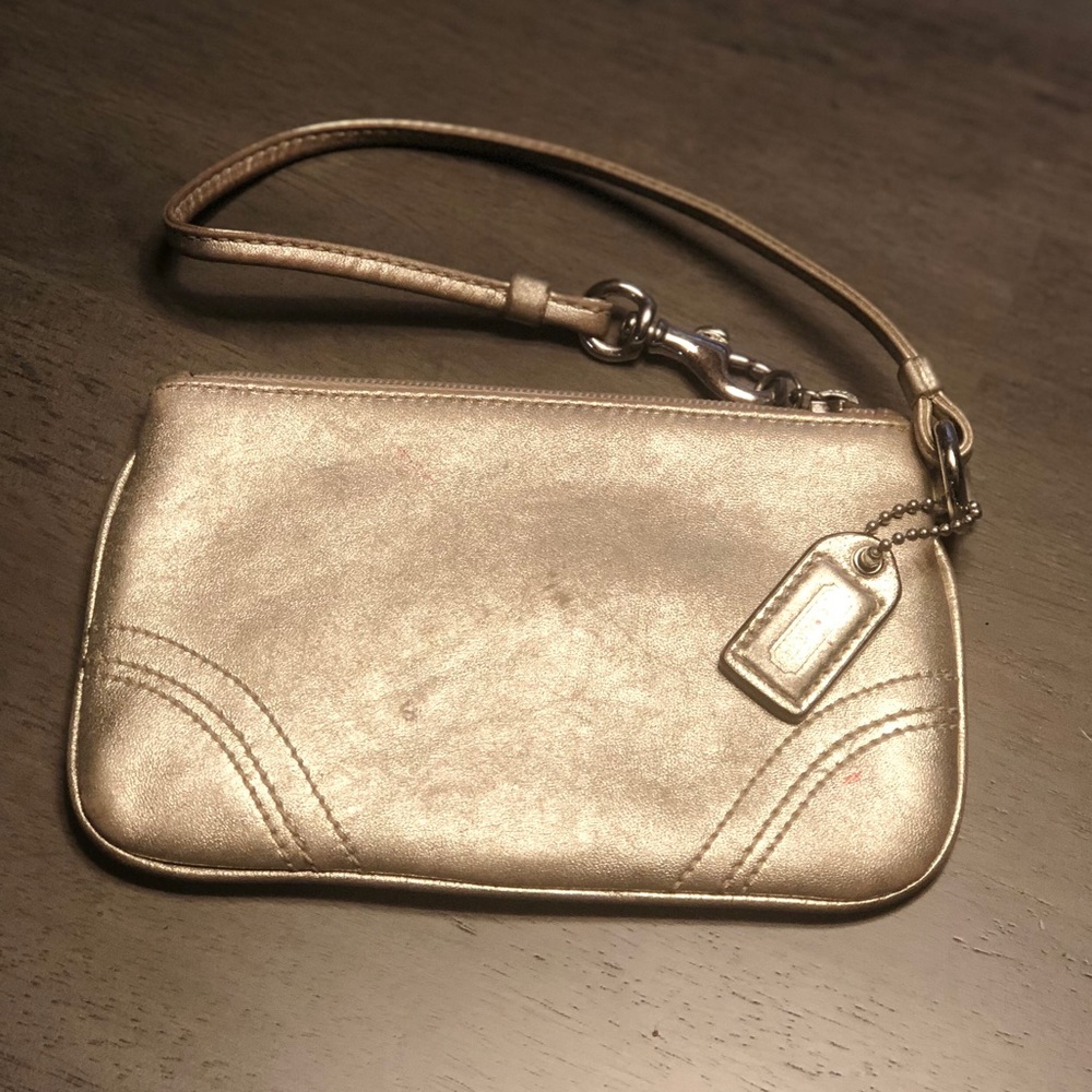 Gold Coach Wristlet